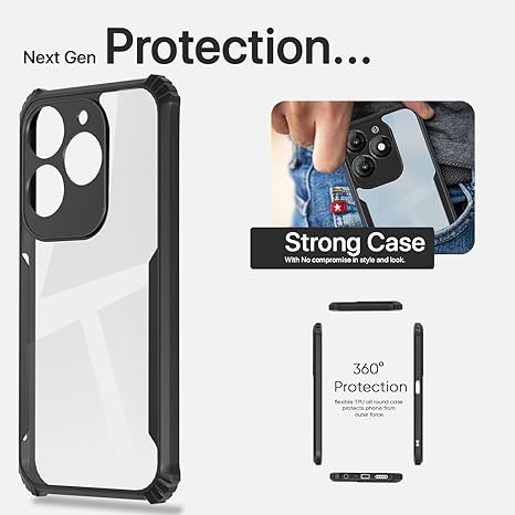 SNP- Back Cover for itel A70 | Crystal Clear Transparent Back | Ultra Hyrbid | Full Camera Protection | Raised Edge | Bumper Cover - Image 3