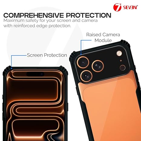 SNP- Camera Bump Protection | Slim Stylish 360 Protection Design |Crystal Clear | Shockproof Eagle Back Cover for iPhone 17 Pro - Image 3