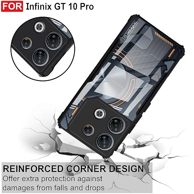 SNP- Camera Bump Protection | Slim Stylish 360 Protection Design |Crystal Clear | Shockproof Eagle Back Cover for Infinix GT 10 Pro - Image 3