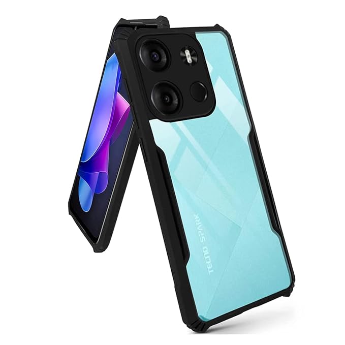 SNP- Back Cover Case for Tecno Spark Go 2023 (Shockproof with Polycarbonate Clear Panel | Professional Black) - Image 3
