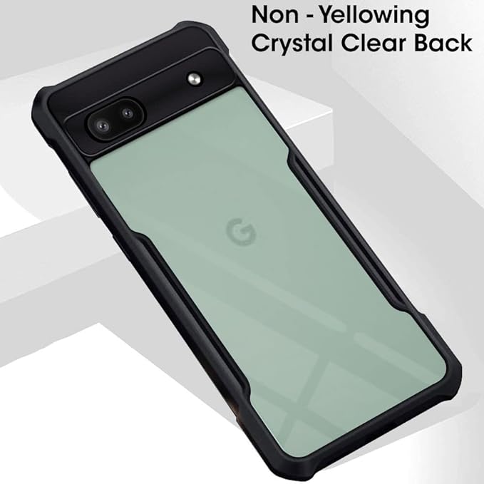SNP- Crystal Clear Back Cover Case for Google Pixel 6A | 360 Degree Protection | Protective Design | Transparent Case Cover for Google Pixel 6A (PC & TPU, Black Bumper) - Image 3