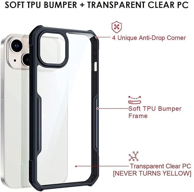 SNP- Back Cover for iPhone 13 Case (Scratch Proof | TPU + Tough Polycarbonate Back I 6 ft Drop Protection Tested I Black - Image 4