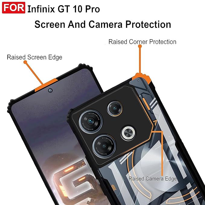 SNP- Camera Bump Protection | Slim Stylish 360 Protection Design |Crystal Clear | Shockproof Eagle Back Cover for Infinix GT 10 Pro - Image 4