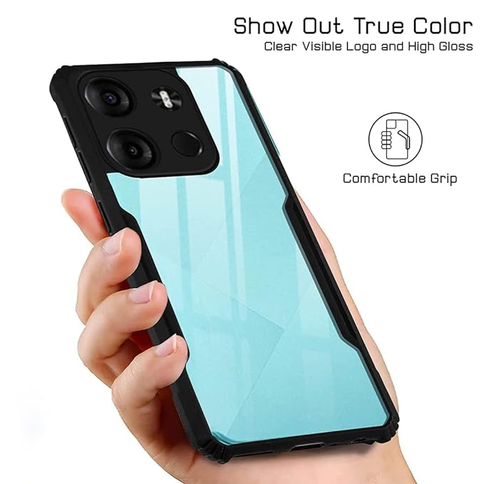 SNP- Back Cover Case for Tecno Spark Go 2023 (Shockproof with Polycarbonate Clear Panel | Professional Black) - Image 4