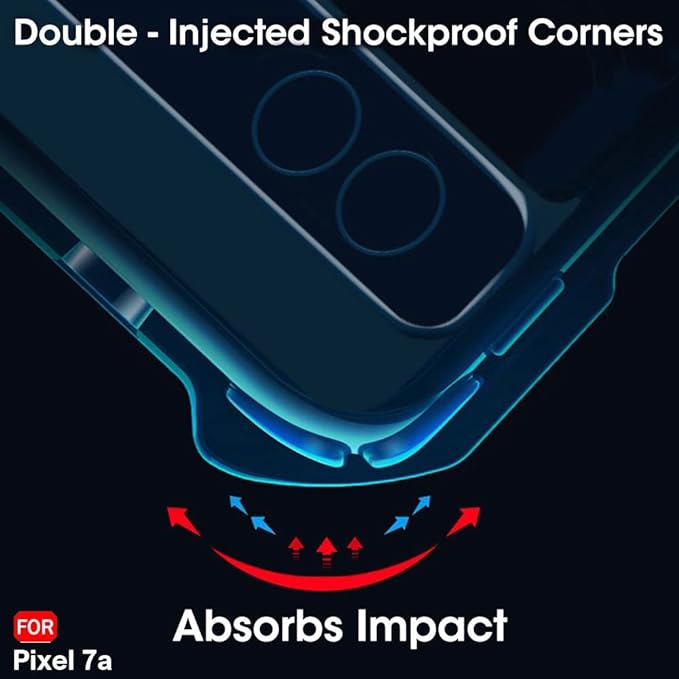 SNP- Shock Proof Clear Protective Back Case for Google Pixel 7A - AirEDGE Technology | 360 Degree Camera Protection | Transparent Hybrid Back Case Mobile Cover - Black - Image 5