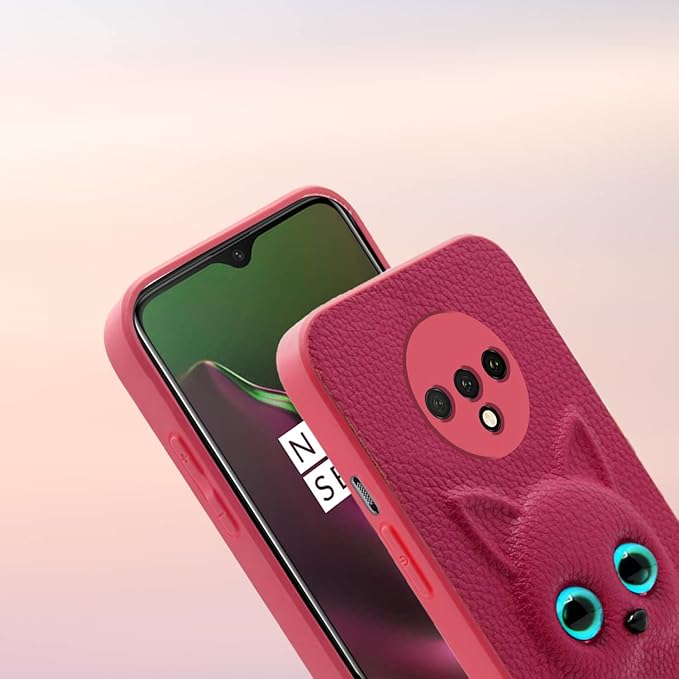 SNP- Oneplus 7T Back Cover for Girls | Cute Cat Leather Finish | Soft TPU | Case for Oneplus 7T (Pink) - Image 5