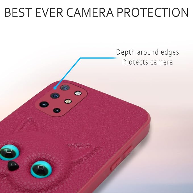 SNP-Oneplus 8T Back Cover for Girls | Cute Cat Leather Finish | Soft TPU | Case for Oneplus 8T (Pink) - Image 5