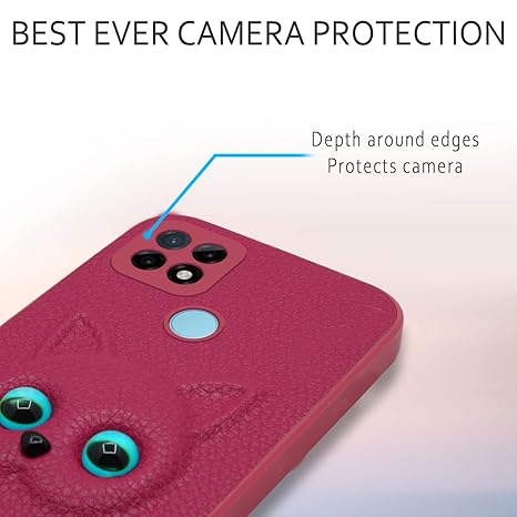 SNP- Redmi 10A / Redmi 9 / 9C / 9 Activ/Poco C31 Back Cover for Girls | Cute Cat Leather Finish | Soft TPU | Case for Mi Redmi 10A / Redmi 9 / 9C / 9 Activ/Poco C31 (Pink) - Image 2
