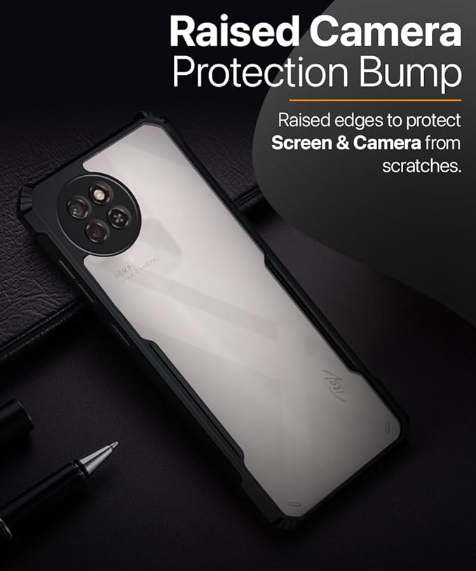 SNP- Shock Proof Clear Back Case Mobile Cover for Itel S23 (Hard | Hybrid PC + TPU | Full Armour Device & Camera Protection | Black) - Image 5