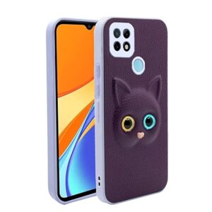 SNP- Redmi 10A / Redmi 9 / 9C / 9 Activ/Poco C31 Back Cover for Girls | Cute Cat Leather Finish | Soft TPU | Case for Mi Redmi 10A / Redmi 9 / 9C / 9 Activ/Poco C31 (PURPLE)