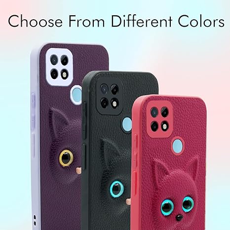 SNP- Redmi 10A / Redmi 9 / 9C / 9 Activ/Poco C31 Back Cover for Girls | Cute Cat Leather Finish | Soft TPU | Case for Mi Redmi 10A / Redmi 9 / 9C / 9 Activ/Poco C31 (PURPLE) - Image 2