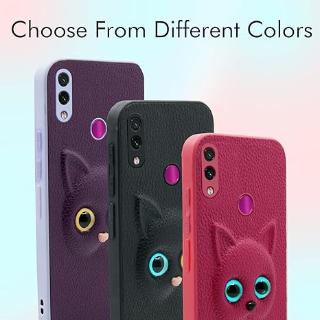 SNP- Redmi Note 7 / Note 7 Pro/Note 7s Back Cover for Girls | Cute Cat Leather Finish | Soft TPU | Case for Mi Redmi Note 7 / Note 7 Pro/Note 7s (PURPLE) - Image 2