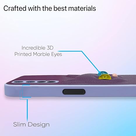 SNP- Realme 7 / Narzo 30 4G / Narzo 20 Pro Back Cover for Girls | Cute Cat Leather Finish | Soft TPU Case (PURPLE) - Image 3