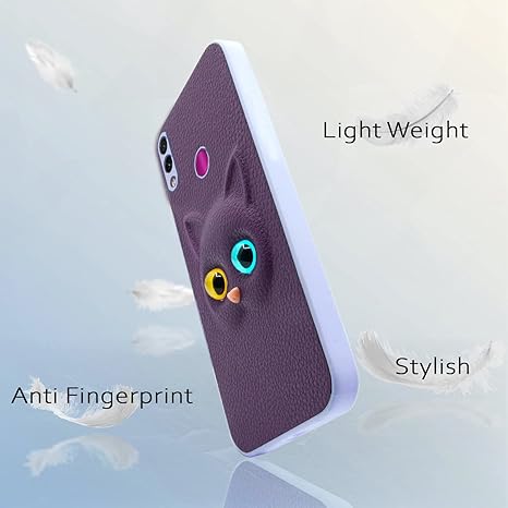 SNP- Redmi Note 7 / Note 7 Pro/Note 7s Back Cover for Girls | Cute Cat Leather Finish | Soft TPU | Case for Mi Redmi Note 7 / Note 7 Pro/Note 7s (PURPLE) - Image 3