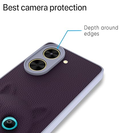 SNP-Back Cover for Poco C71 / Redmi A5 | Cute Cat Leather Finish | Soft TPU | Bumper Case for Girls (PURPLE) - Image 4