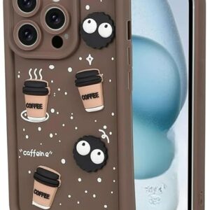 SNP- Back Case Cover Compatible for iPhone 12 PRO | Cute Fun Cartoon 3D Ball Coffee Silicone Case | Body Protection | Camera Protection | Shock Proof (BROWN)
