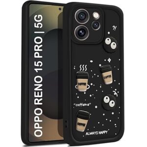 SNP- Back Case Cover Compatible for Oppo Reno 15 Pro 5G | Cute Fun Cartoon 3D Ball | Coffee Silicone Case | Camera Protection | Body Protection |Shock Proof | Color Black