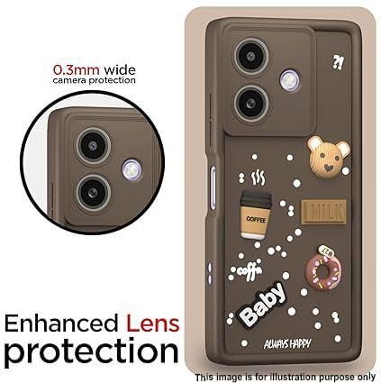 SNP- Back Cover for Oppo A6 Pro 5G | Cute Fun 3D Cartoon, Coffee Design Silicone Case | Full Body Protection Bumper Case (BROWN) - Image 4
