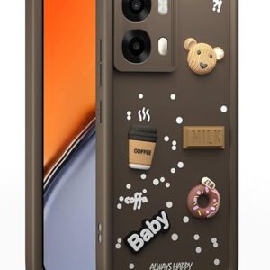 SNP- Back Cover for Oppo A6 Pro 5G | Cute Fun 3D Cartoon, Coffee Design Silicone Case | Full Body Protection Bumper Case (BROWN)
