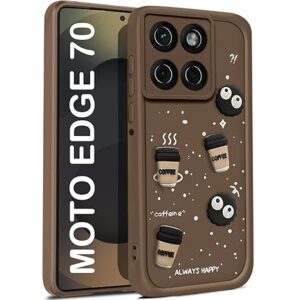 SNP- Back Case Cover Compatible for Motorola Moto Edge 70 5G | Cute Fun Cartoon 3D Ball | Coffee Silicone Case | Camera Protection | Body Protection | Shock Proof | Color BROWN