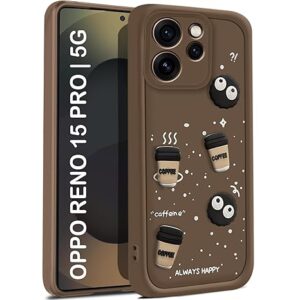 SNP- Back Case Cover Compatible for Oppo Reno 15 Pro 5G | Cute Fun Cartoon 3D Ball | Coffee Silicone Case | Camera Protection | Body Protection |Shock Proof | Color BROWN