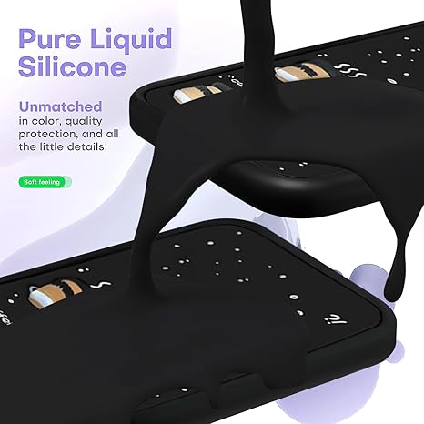 SNP- Coffee Case for Oppo Reno 15 Pro Mini 5G | Cute 3D Cartoon Ball Design | Soft Silicone Back Cover for Oppo Reno 15 Pro Mini 5G | Full Body & Camera Protection | Black - Image 2