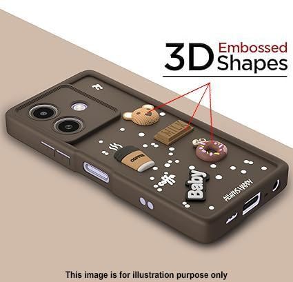 SNP- Back Cover for Oppo A6 Pro 5G | Cute Fun 3D Cartoon, Coffee Design Silicone Case | Full Body Protection Bumper Case (BROWN) - Image 2