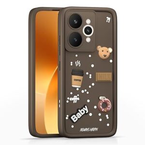 SNP- Coffee Case for Realme 15 5G | Cute 3D Cartoon Ball Design | Soft Silicone Back Cover for Realme 15 5G | Full Body & Camera Protection | BROWN