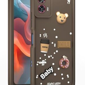 PJE- Coffee Case for Moto Edge 50 Fusion 5G / Moto G96 5G | Cute 3D Cartoon Ball Design | Soft Silicone Back Cover for Moto G96 5G | Full Body & Camera Protection | Brown