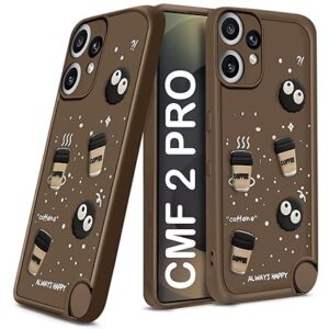 SNP- Coffee Case for CMF by Nothing Phone 2 Pro 5G | Cute 3D Cartoon Ball Design | Soft Silicone Back Cover for CMF by Nothing Phone 2 Pro 5G | Full Body & Camera Protection | BROWN