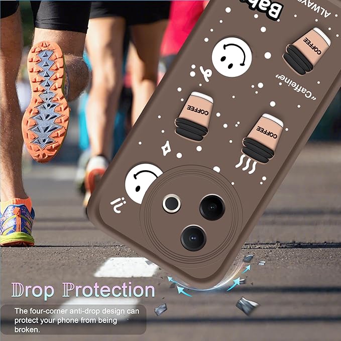 SNP- Back Case Cover Compatible for Vivo Y39 5G| Cute Fun Cartoon 3D Ball | Coffee Silicone Case | Camera Protection | Body Protection | Shock Proof | Color BROWN - Image 3