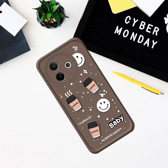 SNP- Back Case Cover Compatible for Vivo Y39 5G| Cute Fun Cartoon 3D Ball | Coffee Silicone Case | Camera Protection | Body Protection | Shock Proof | Color BROWN - Image 2