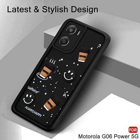 SNP- Back Case Cover Compatible for Motorola Moto G06 Power | Cute Fun Cartoon 3D Ball | Coffee Silicone Case | Camera Protection | Body Protection | Shock Proof | Color Black - Image 3