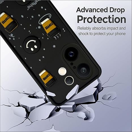SNP- Back Cover Case for VIVO X200 FE 5G | Cute Fun 3D Cartoon, Coffee Design Silicone Case | Camera Protection Bump | Shockproof Back Cover Case for VIVO X200 FE 5G (Coffe Mug BLACK) - Image 3