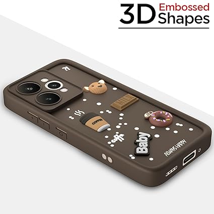 SNP- Coffee Case for Realme 15 5G | Cute 3D Cartoon Ball Design | Soft Silicone Back Cover for Realme 15 5G | Full Body & Camera Protection | BROWN - Image 3