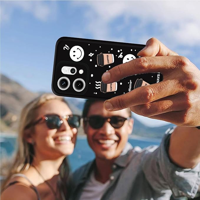SNP- Back Case Cover Compatible for Oppo Reno 14 Pro 5G | Cute Fun Cartoon 3D Ball | Coffee Silicone Case | Camera Protection | Body Protection |Shock Proof | Color Black - Image 3