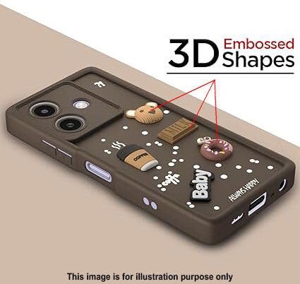 PJE- Coffee Case for Moto Edge 50 Fusion 5G / Moto G96 5G | Cute 3D Cartoon Ball Design | Soft Silicone Back Cover for Moto G96 5G | Full Body & Camera Protection | Brown - Image 4