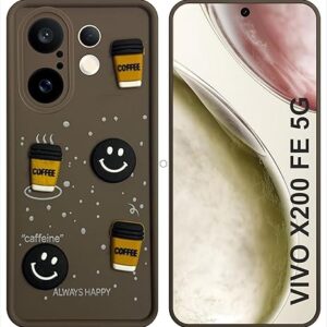 SNP- Back Cover Case for VIVO X200 FE 5G | Cute Fun 3D Cartoon, Coffee Design Silicone Case | Camera Protection Bump | Shockproof Back Cover Case for VIVO X200 FE 5G (Coffe Mug Brown)