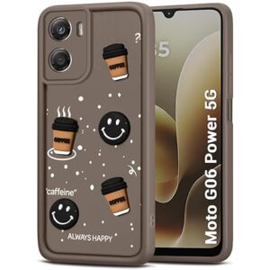 SNP- Back Case Cover Compatible for Motorola Moto G06 Power | Cute Fun Cartoon 3D Ball | Coffee Silicone Case | Camera Protection | Body Protection | Shock Proof | Color BROWN