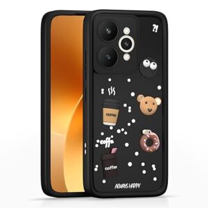 SNP- Coffee Case for Realme 15 5G | Cute 3D Cartoon Ball Design | Soft Silicone Back Cover for Realme 15 5G | Full Body & Camera Protection | BLACK