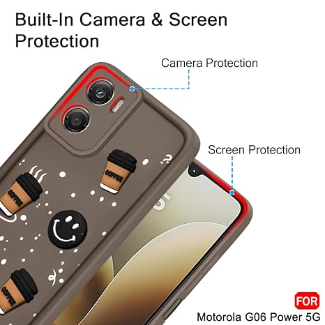 SNP- Back Case Cover Compatible for Motorola Moto G06 Power | Cute Fun Cartoon 3D Ball | Coffee Silicone Case | Camera Protection | Body Protection | Shock Proof | Color BROWN - Image 3