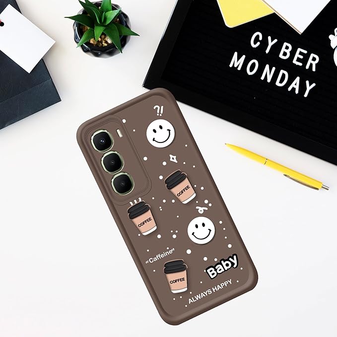 SNP- Back Cover Case for Infinix Hot 60 5G | Cute Fun 3D Cartoon, Coffee Design Silicone Case | Camera Protection Bump | Shockproof Back Cover for Infinix Hot 60 5G (Coffe Mug BROWN) - Image 3