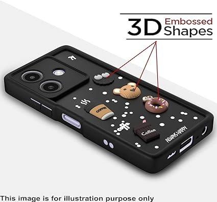 SNP- PJE- Coffee Case for Moto Edge 50 Fusion 5G / Moto G96 5G | Cute 3D Cartoon Ball Design | Soft Silicone Back Cover for Moto G96 5G | Full Body & Camera Protection | BLACK - Image 3